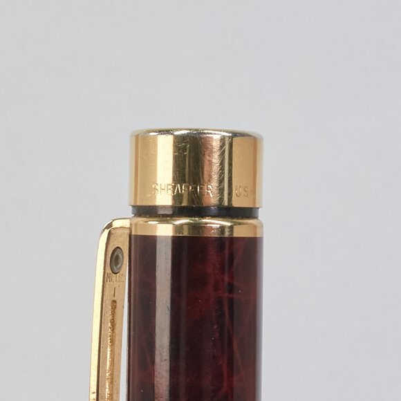 Sheaffer 14K Gold Nib Fountain Pen / Burgundy Marbled / Made in USA - Picture 7 of 15